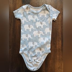 Carters Ligh Blue Elaphant Print Onesie